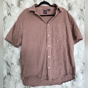 Vintage VTG Gap Gingham Short Sleeve Button Down Up Lumberjack Style